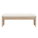 Footstool With Soft Cushion For Living Room - Beige / Natural