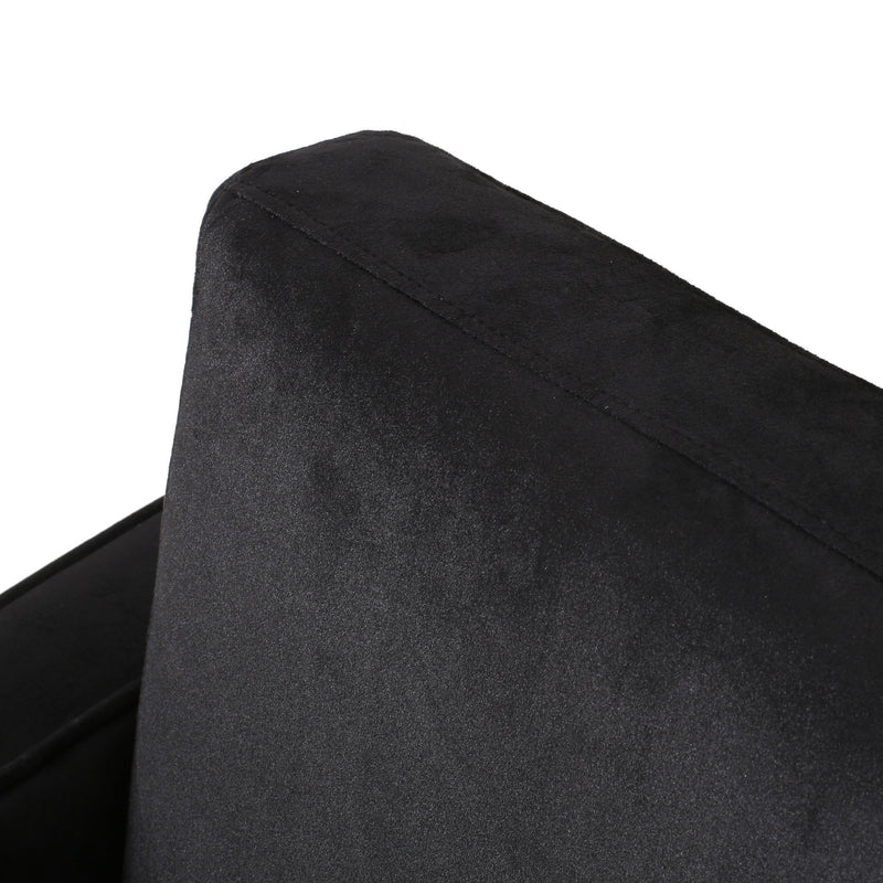 Modern Glam Club Arm Chair With Velvet Upholstery And Stainless Steel Legs - Black