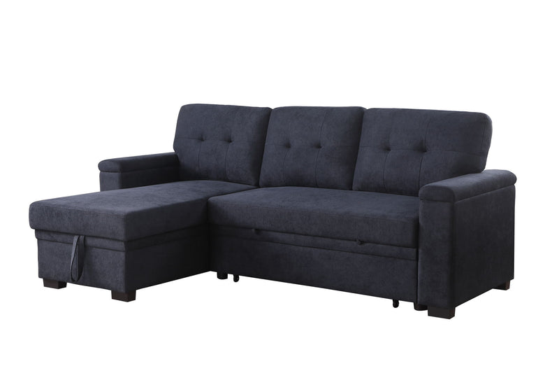 Lucca II - 84.5"W Reversible Sleeper Sectional Sofa with Storage Chaise