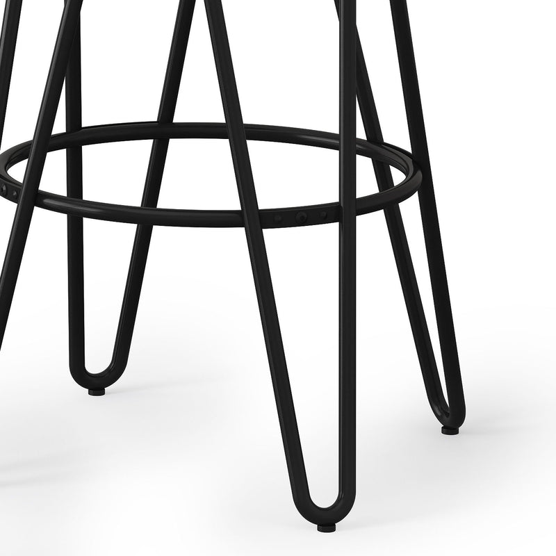 Simeon - Multifunctional Metal Stool With Wood Seat