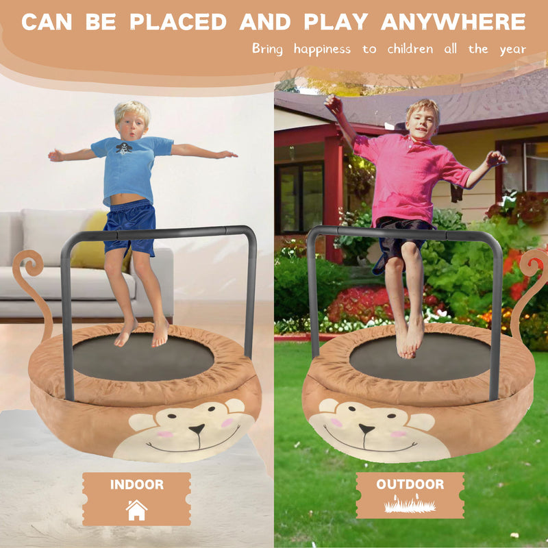 Children's Trampoline Happy Expression Outdoor / Indoor Dual Use, Foldable Iron Tube