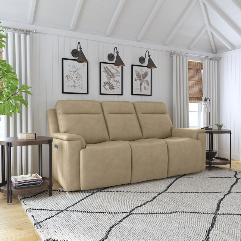 Odell - Power Reclining Sofa With Power Headrests & Lumbar - Stone