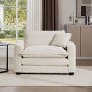 Modern Classic Corduroy Fabric Single Chair Deep Seat Sofa With Pillow