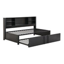 Industrial Metal Daybed With Trundle, Storage Shelves, USB Ports