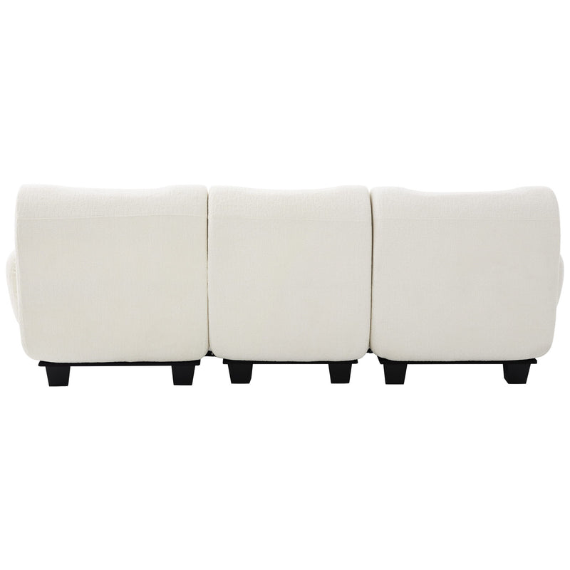 3 Seater Sofa Couch With Curved Armrests
