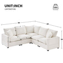 Modern L Shape Modular Sofa, 5 Seat Chenille Sectional Couch Set With 2 Pillows Included, Freely Combinable Indoor Funiture For Living Room, Apartment, Office