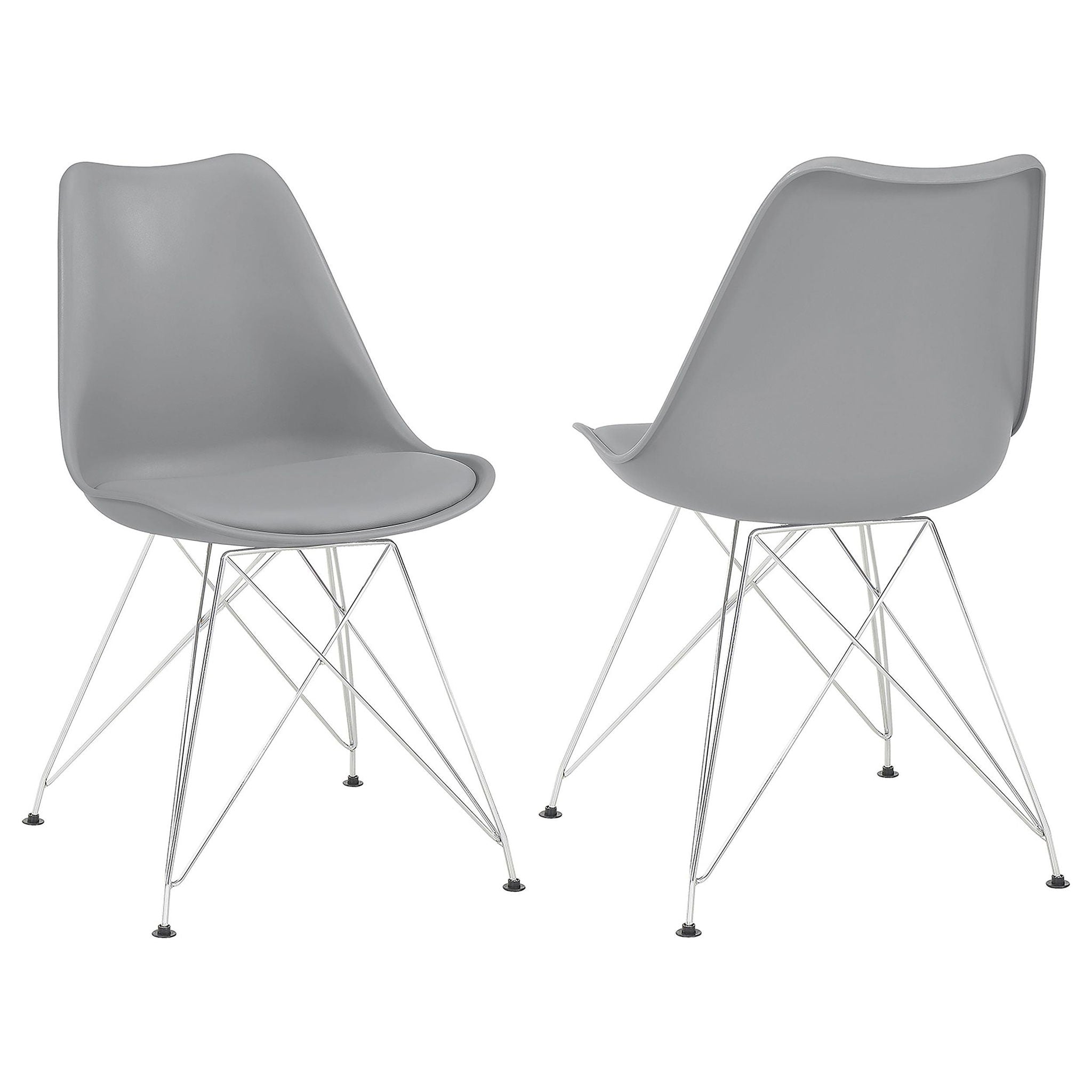 Juniper Polypropylene Dining Side Chair Grey (Set of 2) - Atlantic Fine Furniture Melbourne FL