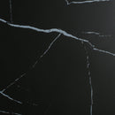 Outdoor Lightweight Concrete BMarble Effect Side Table, Living Room End Table - Black / Marble