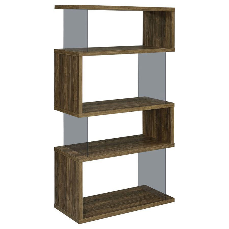 Emelle - 4-Shelf Glass Panel Bookshelf