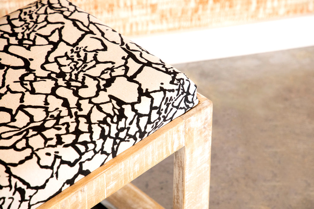 Aiden Fabric Upholstered Accent Bench Distressed White — view 5