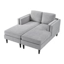 Modern Chaise Lounge With Dual Layer Armrests