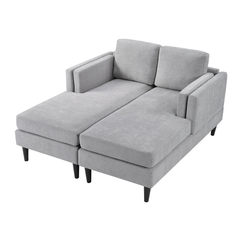 Modern Chaise Lounge With Dual Layer Armrests