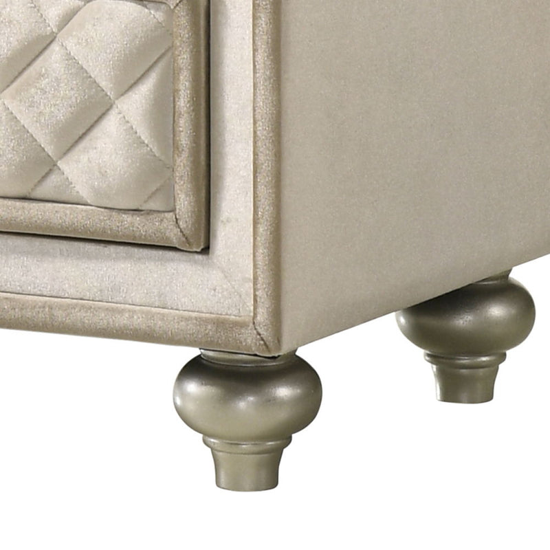 Lucienne - Nightstand - Beige Velvet