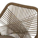 Modern Wicker Dining Club Chair With Water Resistant Cushions - Brown / Beige