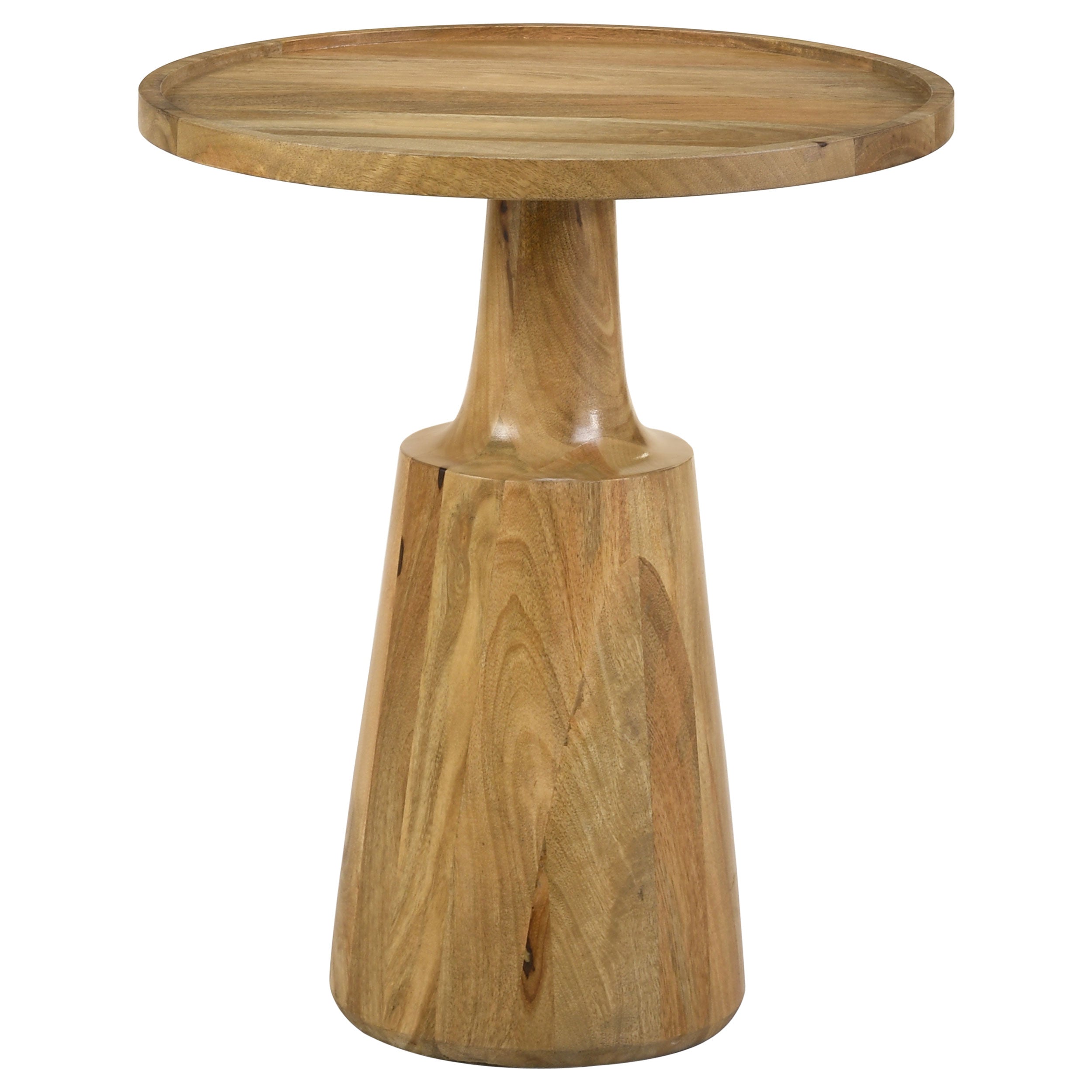 Ixia Round Solid Mango Wood Accent Side Table Natural — view 1