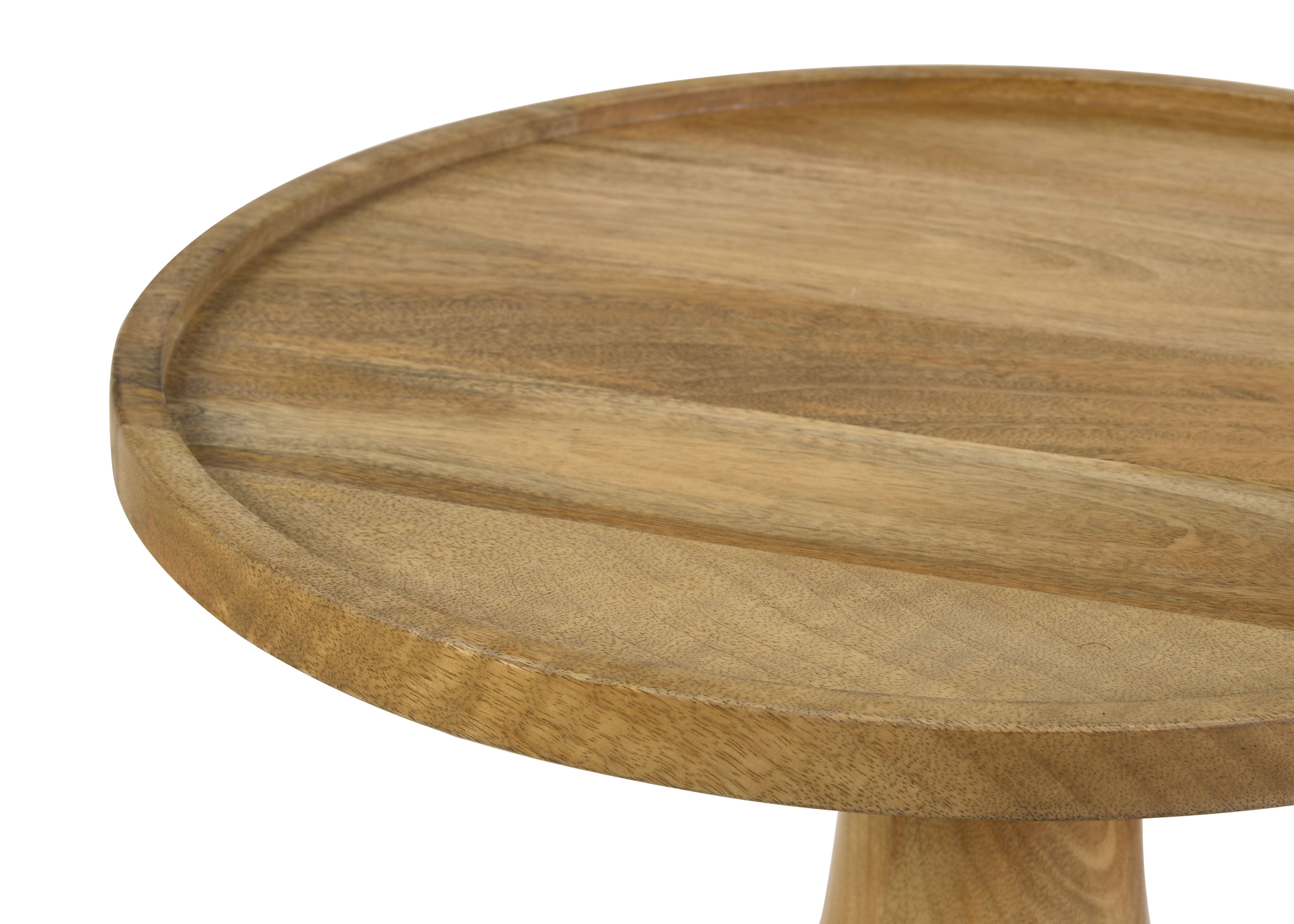 Ixia Round Solid Mango Wood Accent Side Table Natural — view 4