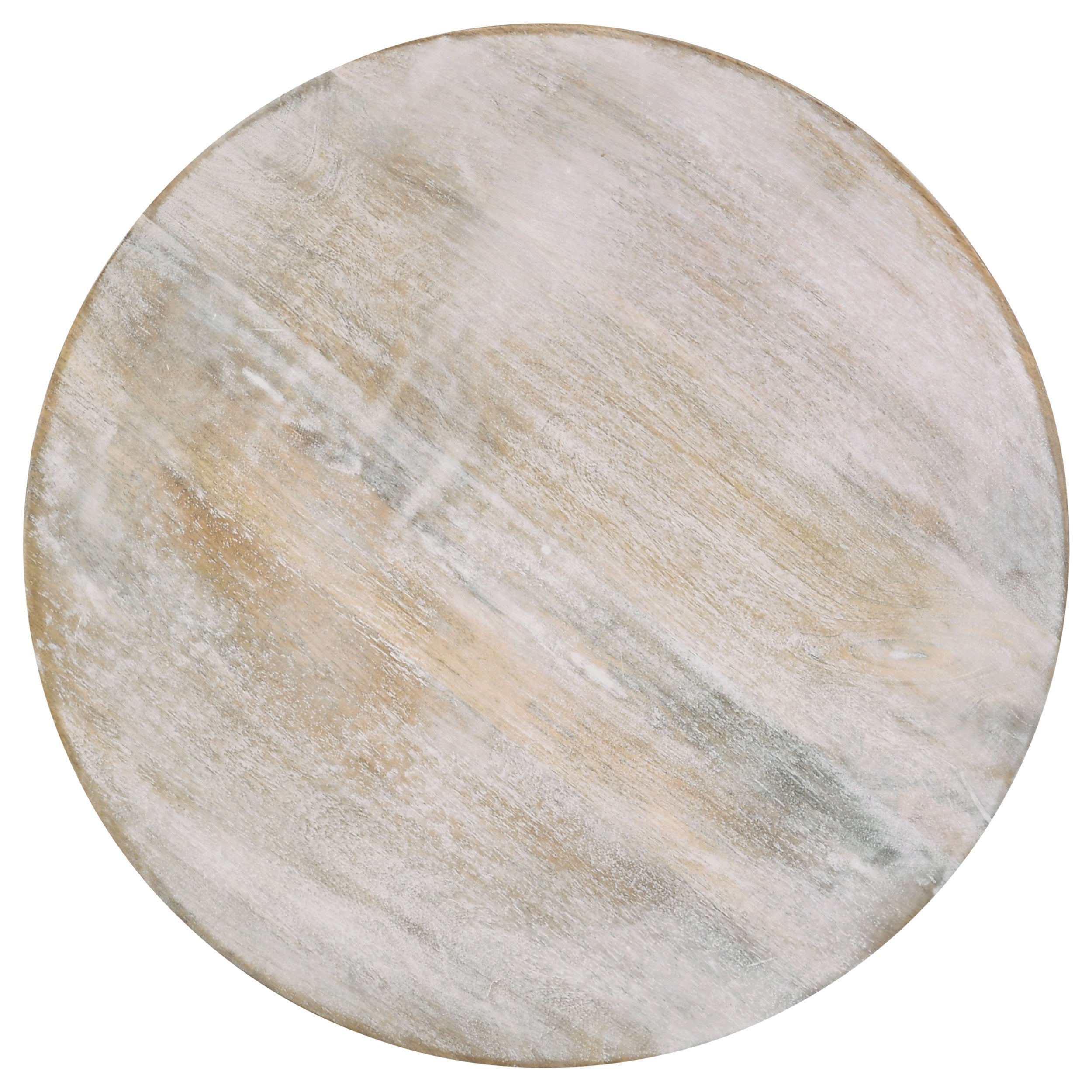 Dianella Round Pedestal Base Accent Side Table White Washed — view 3