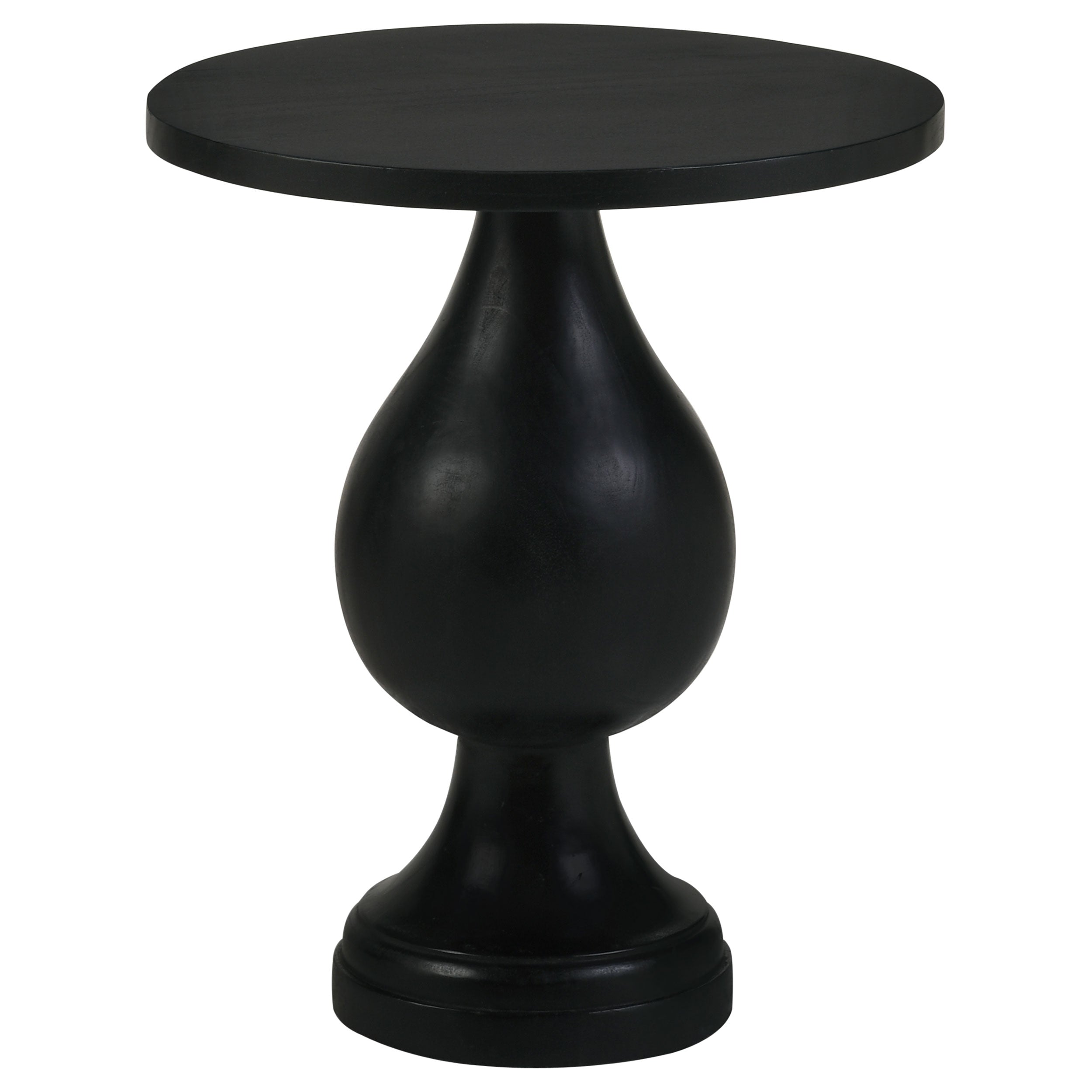 Dianella Round Pedestal Base Accent Side Table Black Stain — view 1