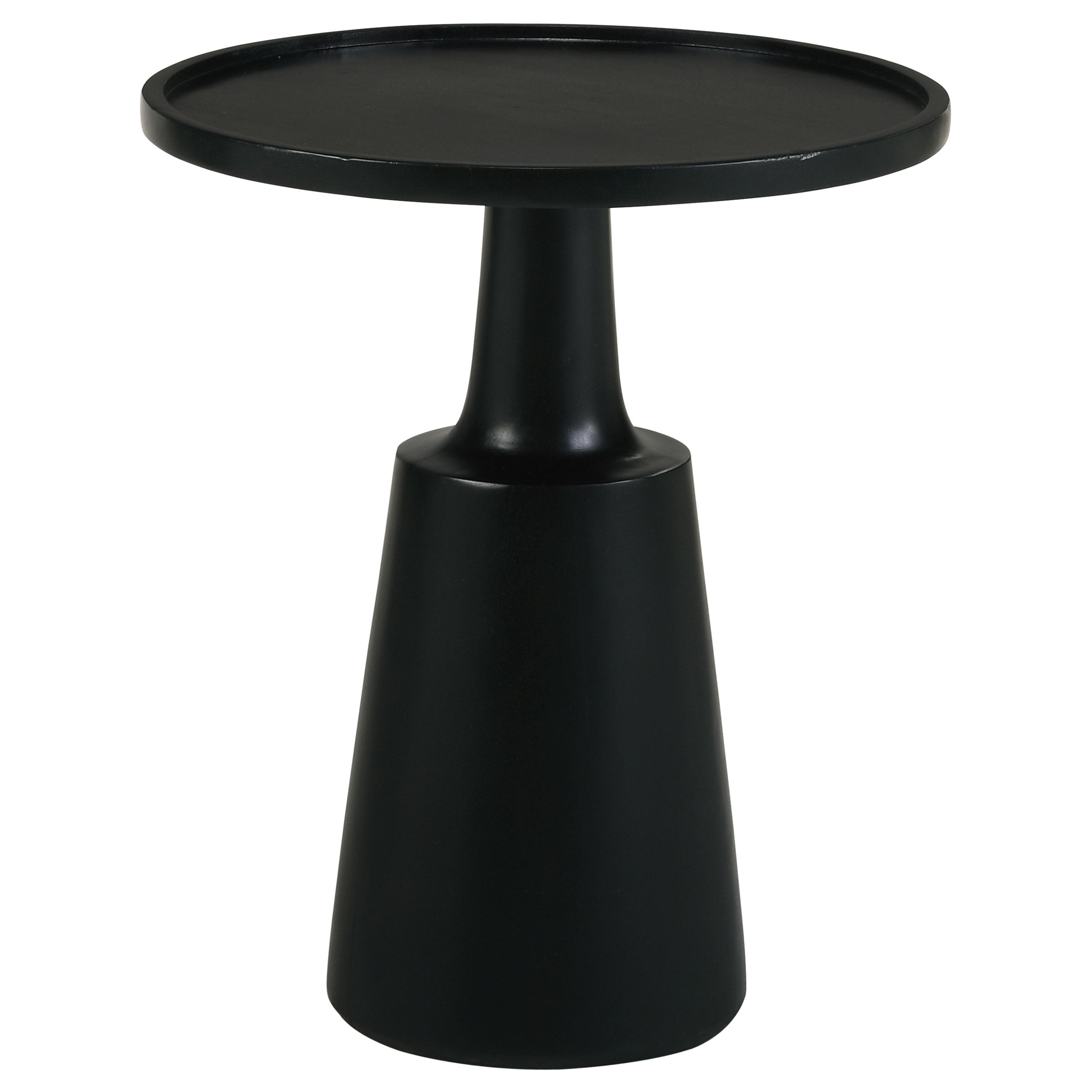Ixia Round Solid Mango Wood Accent Side Table Black Stain — view 1