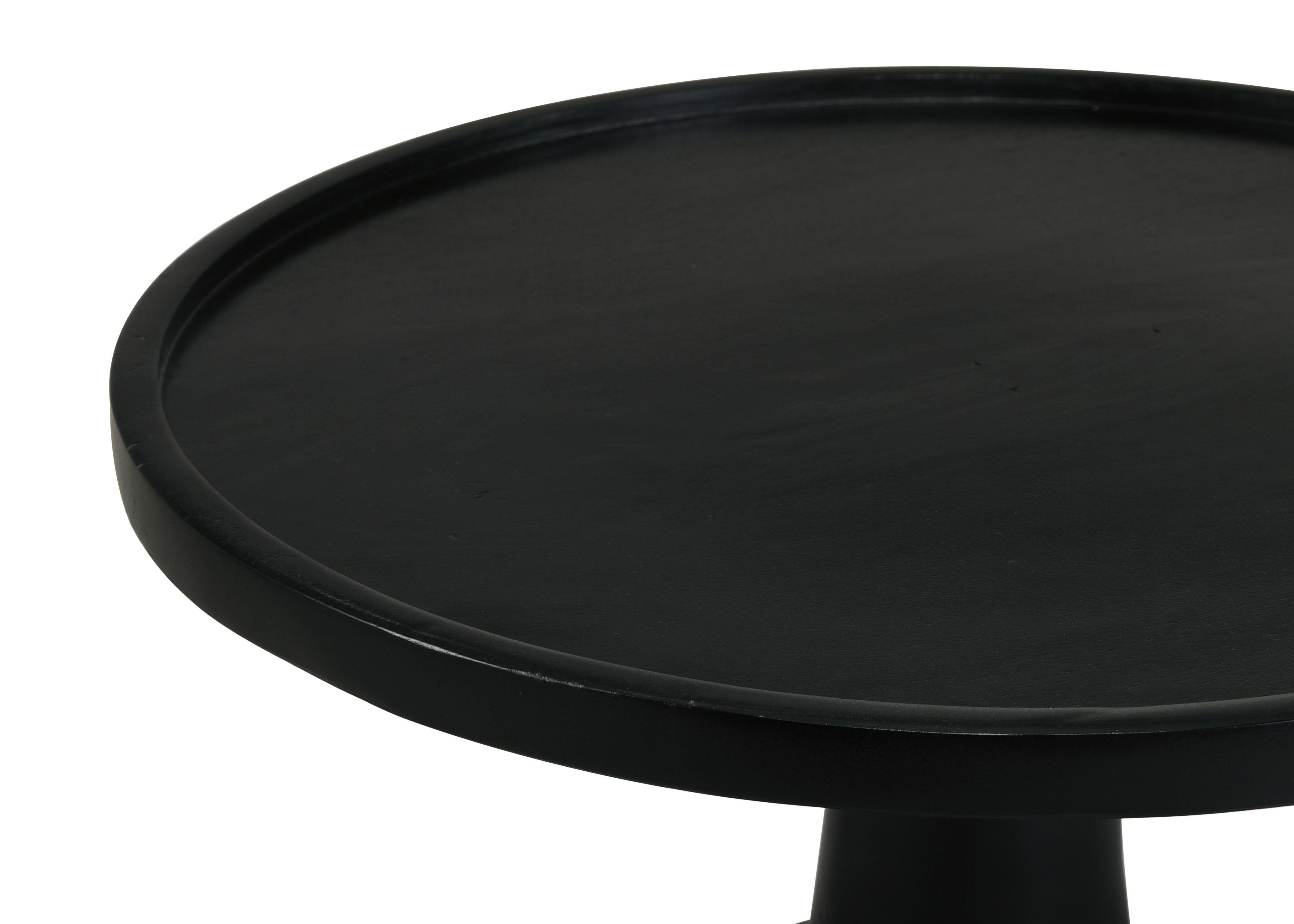 Ixia Round Solid Mango Wood Accent Side Table Black Stain — view 4