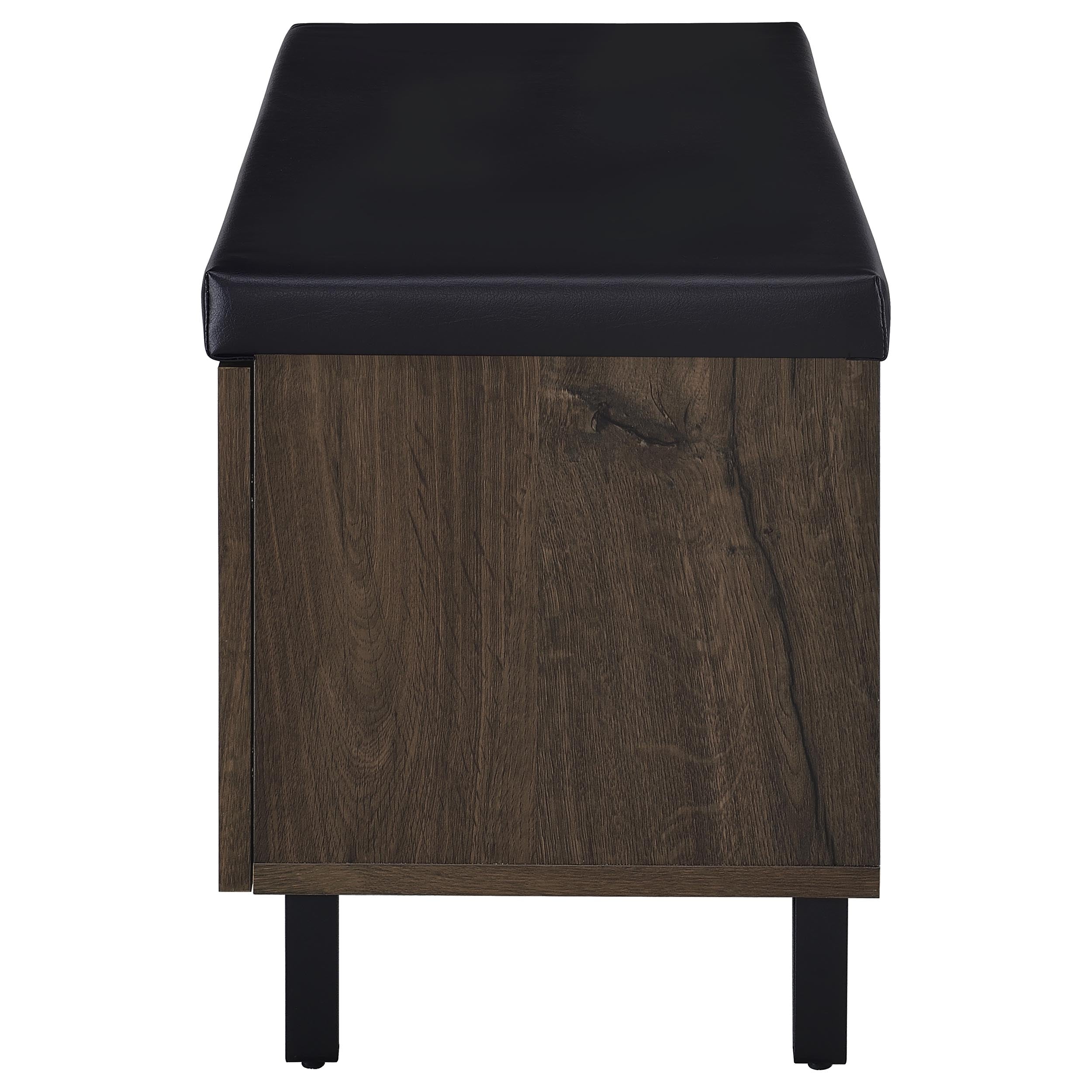 Brixton 2-door Padded Entryway Shoe Storage Bench Smoked Oak — view 6