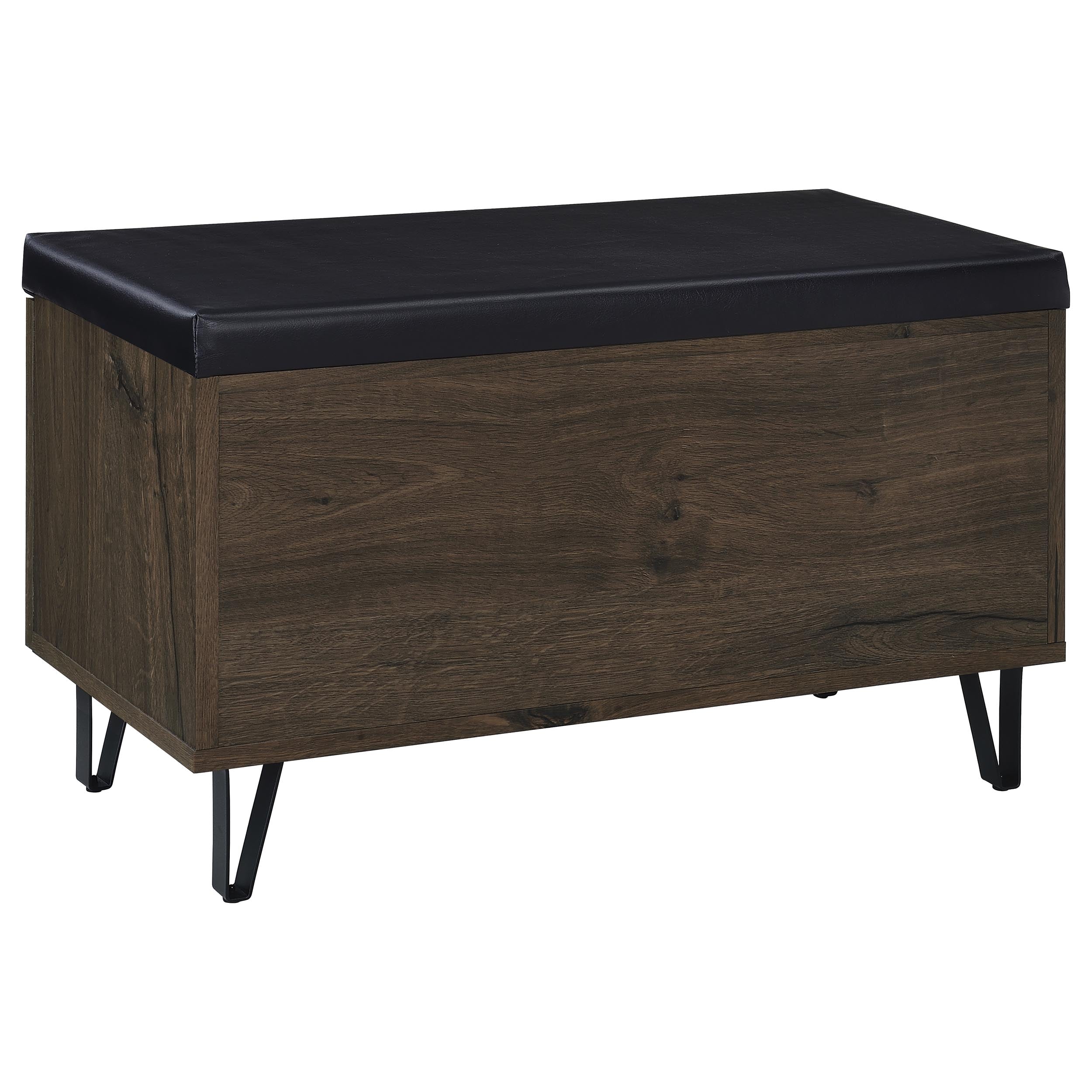Brixton 2-door Padded Entryway Shoe Storage Bench Smoked Oak — view 7