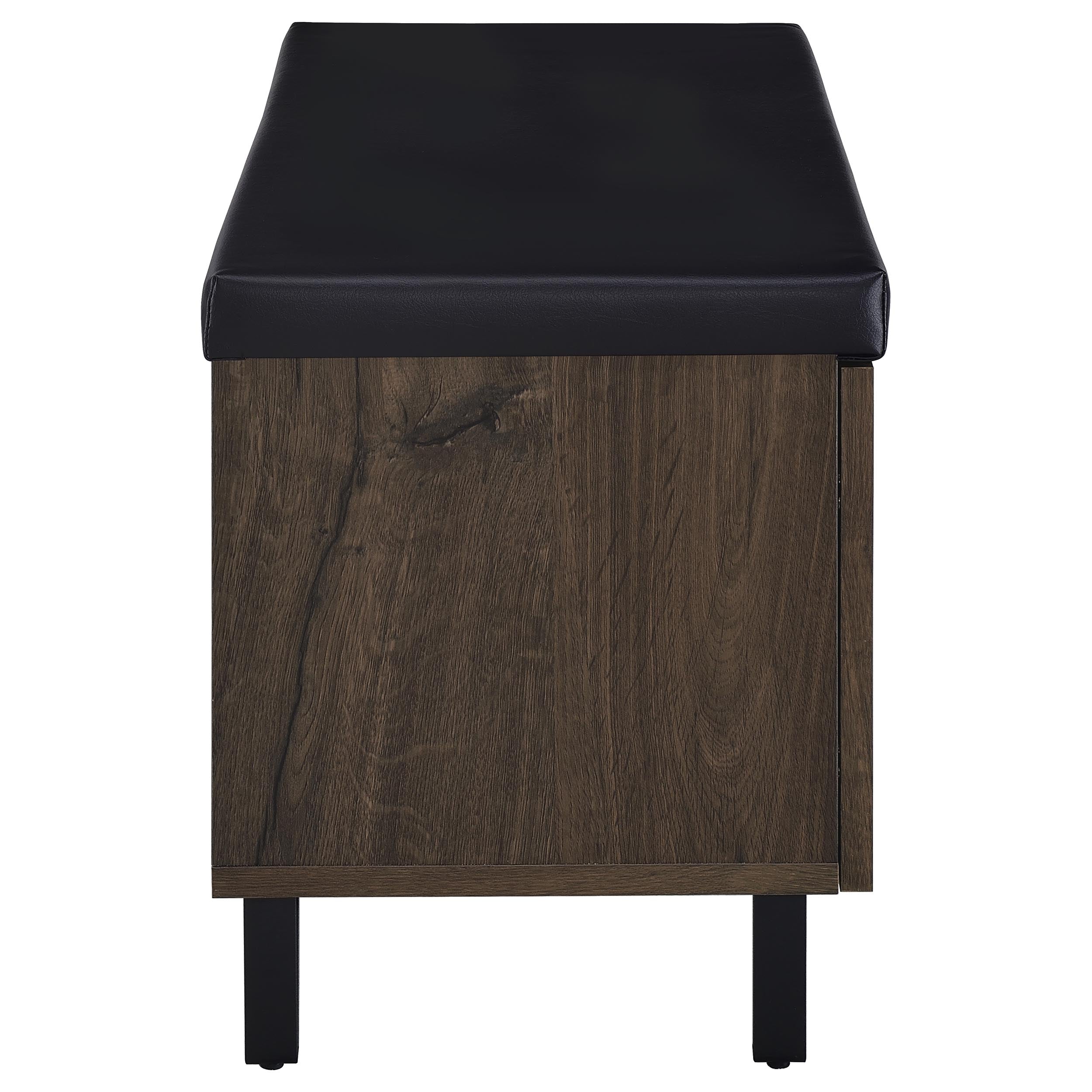 Brixton 2-door Padded Entryway Shoe Storage Bench Smoked Oak — view 9