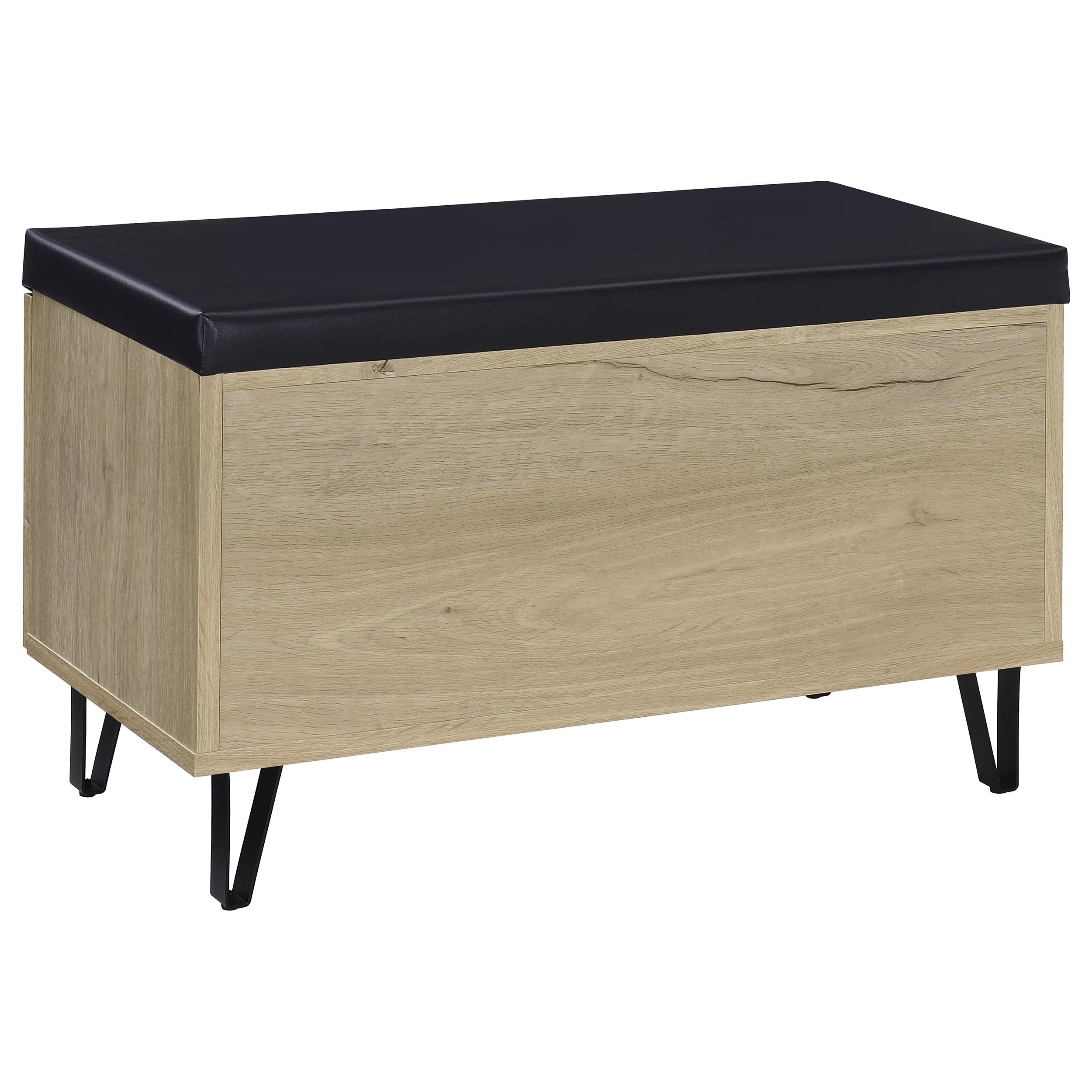 Brixton 2-door Padded Entryway Shoe Storage Bench White Oak — view 7
