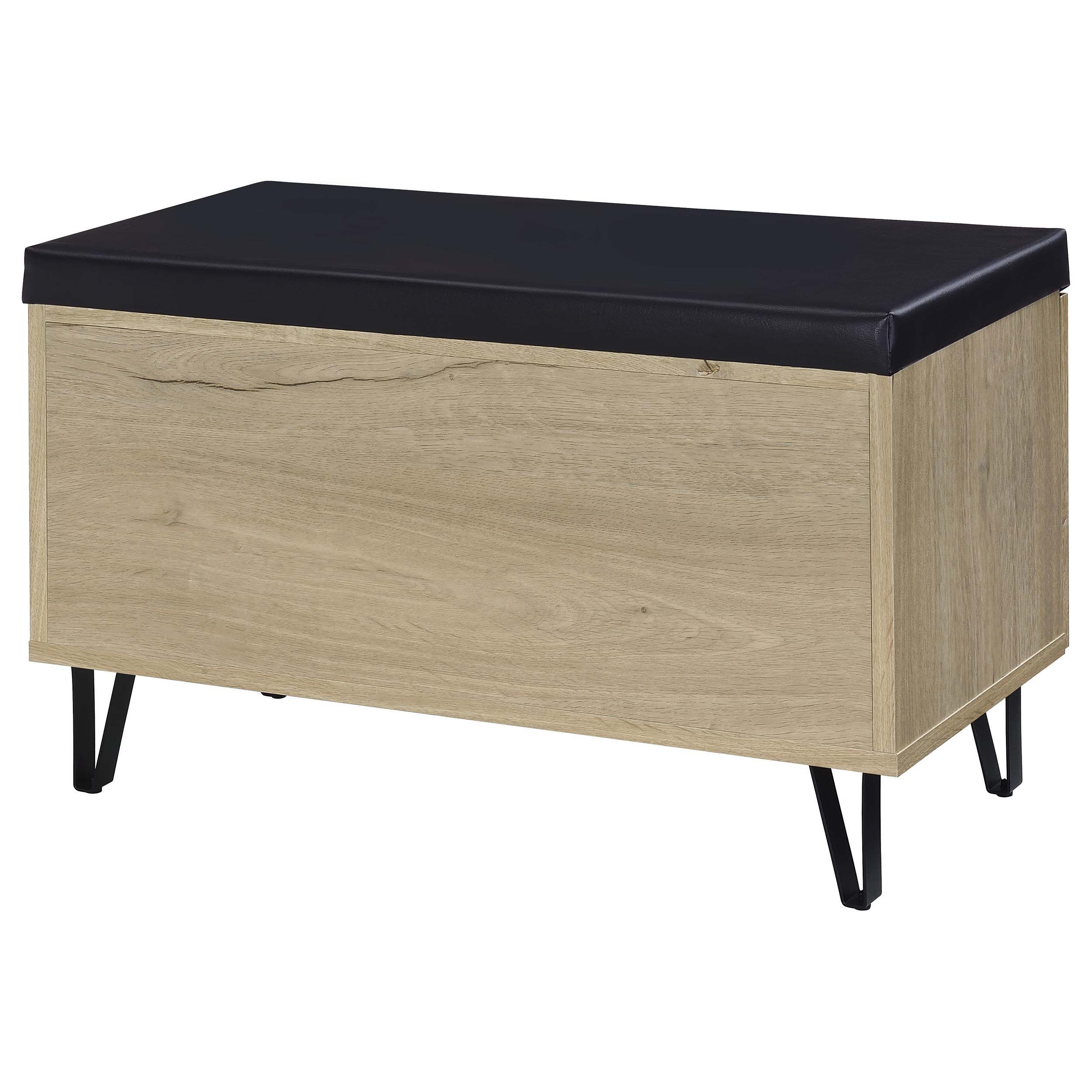 Brixton 2-door Padded Entryway Shoe Storage Bench White Oak — view 8
