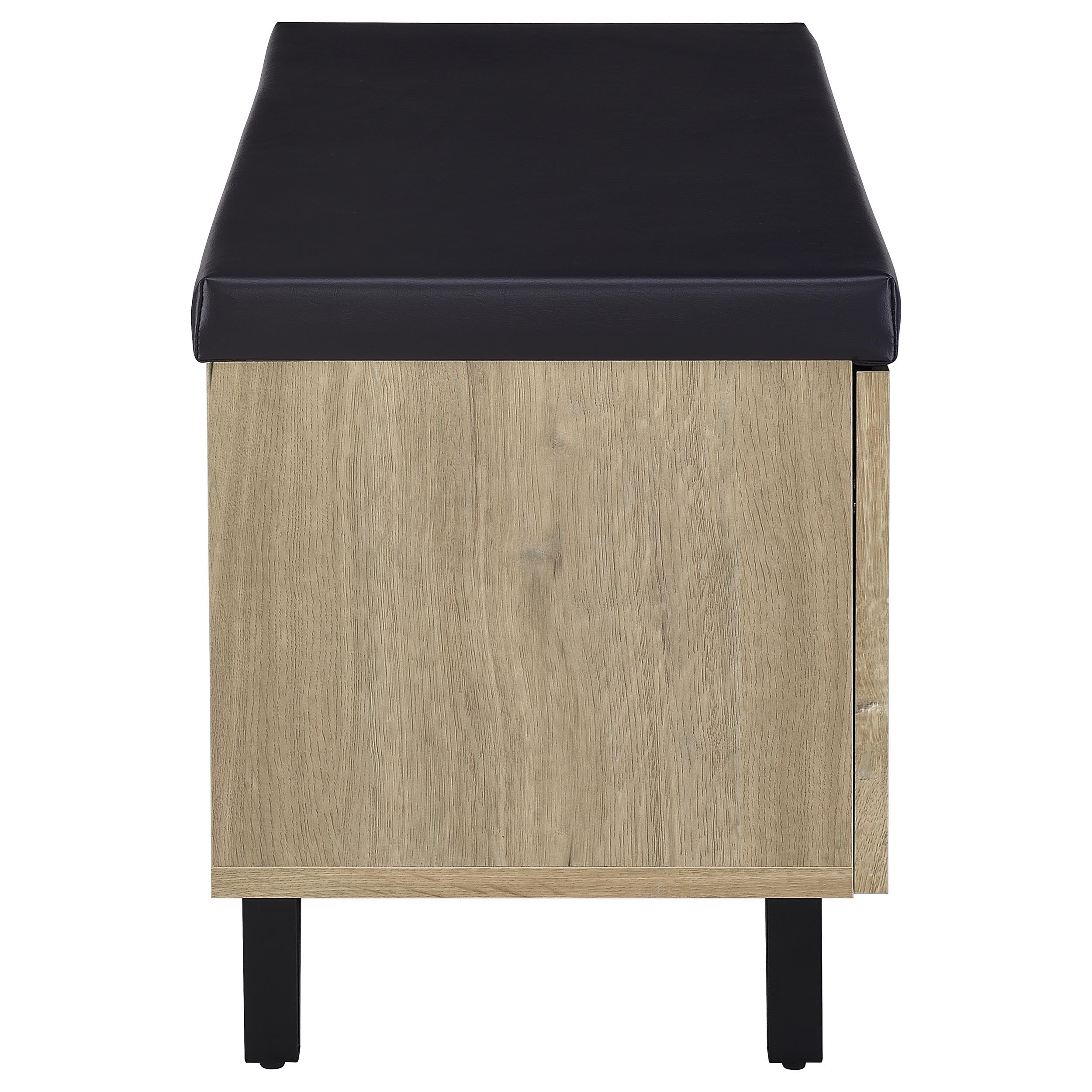 Brixton 2-door Padded Entryway Shoe Storage Bench White Oak — view 9