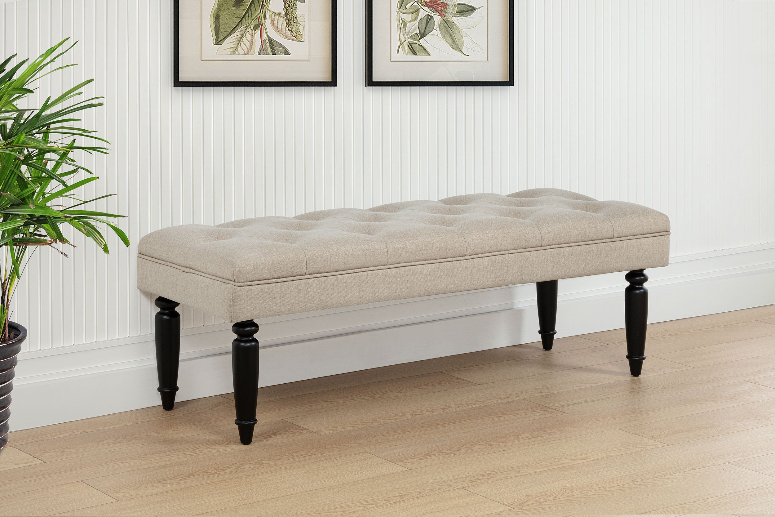 Marsha 52-inch Upholstered Entryway Accent Bench Latte — view 2