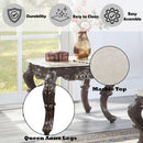 Benbek - End Table - Marble & Antique Oak Finish - Atlantic Fine Furniture Inc
