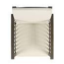 Casa Acacia Wood Club Chairs (Set of 2) With Water Resistant Cushions - Gray / Cream