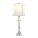Karat - Contemporary Crystal Table Lamp (Set of 2) - Clear Crystal / Chrome / White Softback