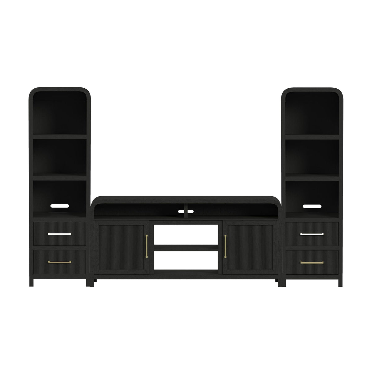 Ridgemont Entertainment Unit With 70" TV Console in Black by Elements International, view 4