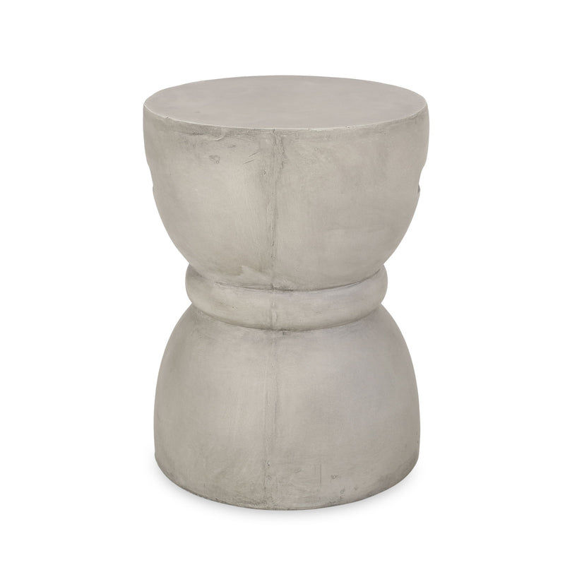 Outdoor Side Table With Hourglass Shape - Gray