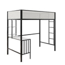 Axel - Twin Loft Bed With Desk & Shelves - Black