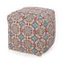 Amelia - Handcrafted Fabric Pouf, Rustic Elegance - Multicolored