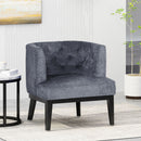 Contemporary Accent Chair With Tufted Diamond Stitching - Charcoal