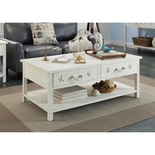 Lyria Coastal Style 4 Drawer Cocktail Table
