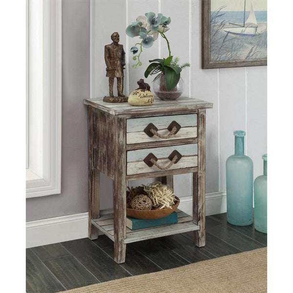 Aleena Coastal Style 2 Drawer Accent Table