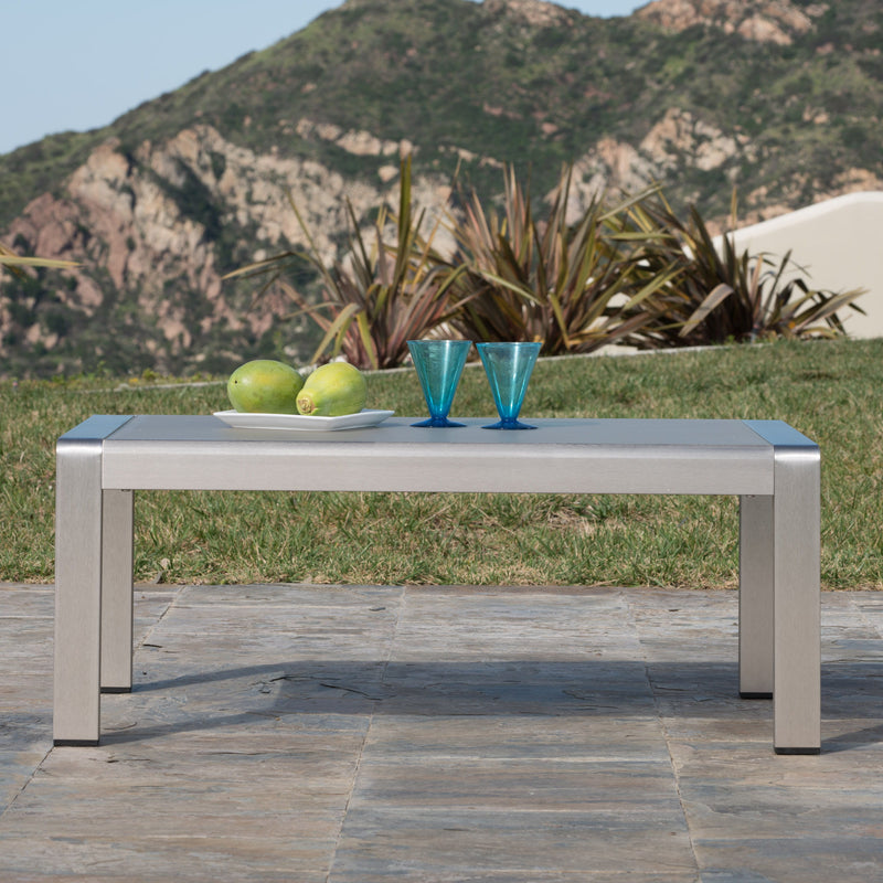 Outdoor Aluminum Coffee Table - Silver