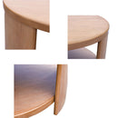 Modern Minimalist Round Coffee Table With Shelf Storage - Natural