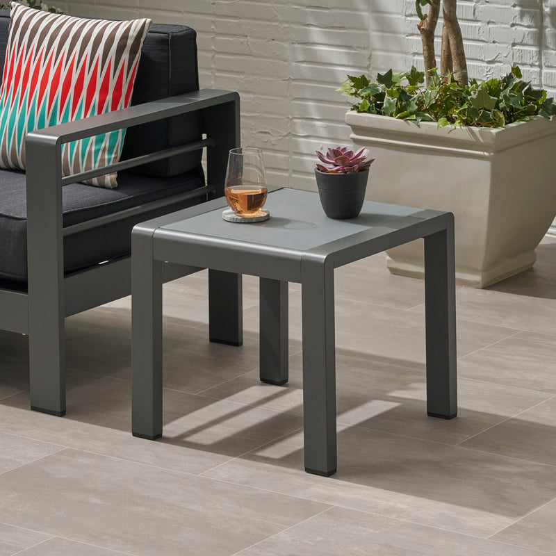 Cape Coral - Contemporary Side Table With Frosted Glass Top