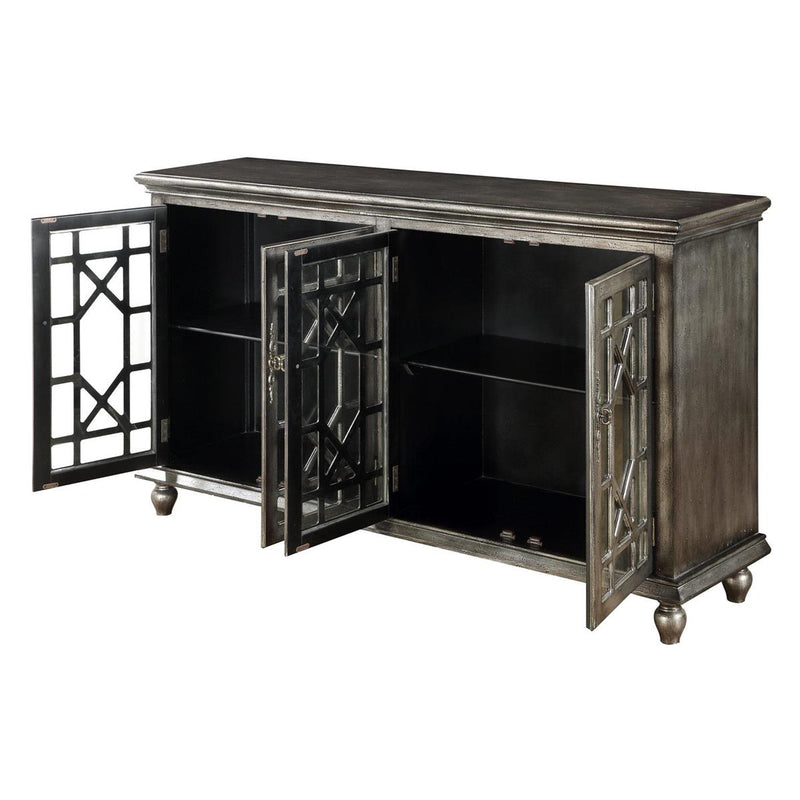 Hand Painted Textured Credenza Storage Cabinet