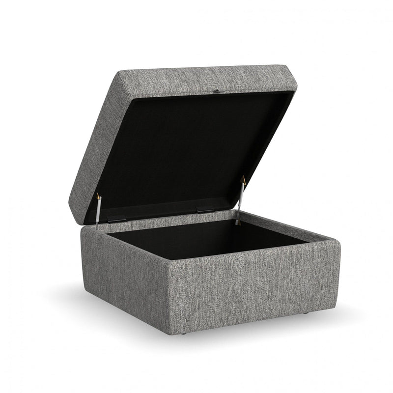 Flex - Square Storage Ottoman - Pearl Silver