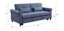 Nichelle - Sofa With Sleeper - Blue Fabric