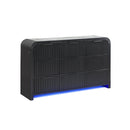 Beverly - Dresser With LED Light, Edge Pulls - White / Black