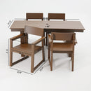 5 Piece Outdoor Dining Set For 4, Patio Table With Umbrella Hole And 4 Armrest Chairs For Backyard, Lawn, Deck, Or Poolside - Brown