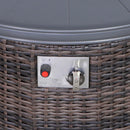 Outdoor Fire Pit Table With Lid - Espresso